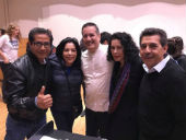 Olga Najera-Ramirez and Russell Rodriguez with friends and family at the Mariachi's class end of the quarter recital